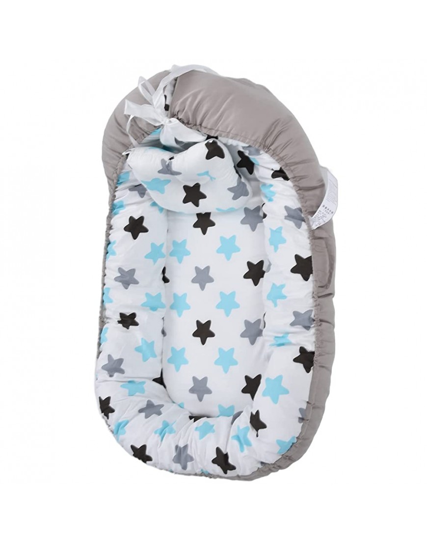 Detachable Baby Lounger Star Shaped Beautiful Newborn Baby Crib Lounger for Home Bed - BI9P9PDML