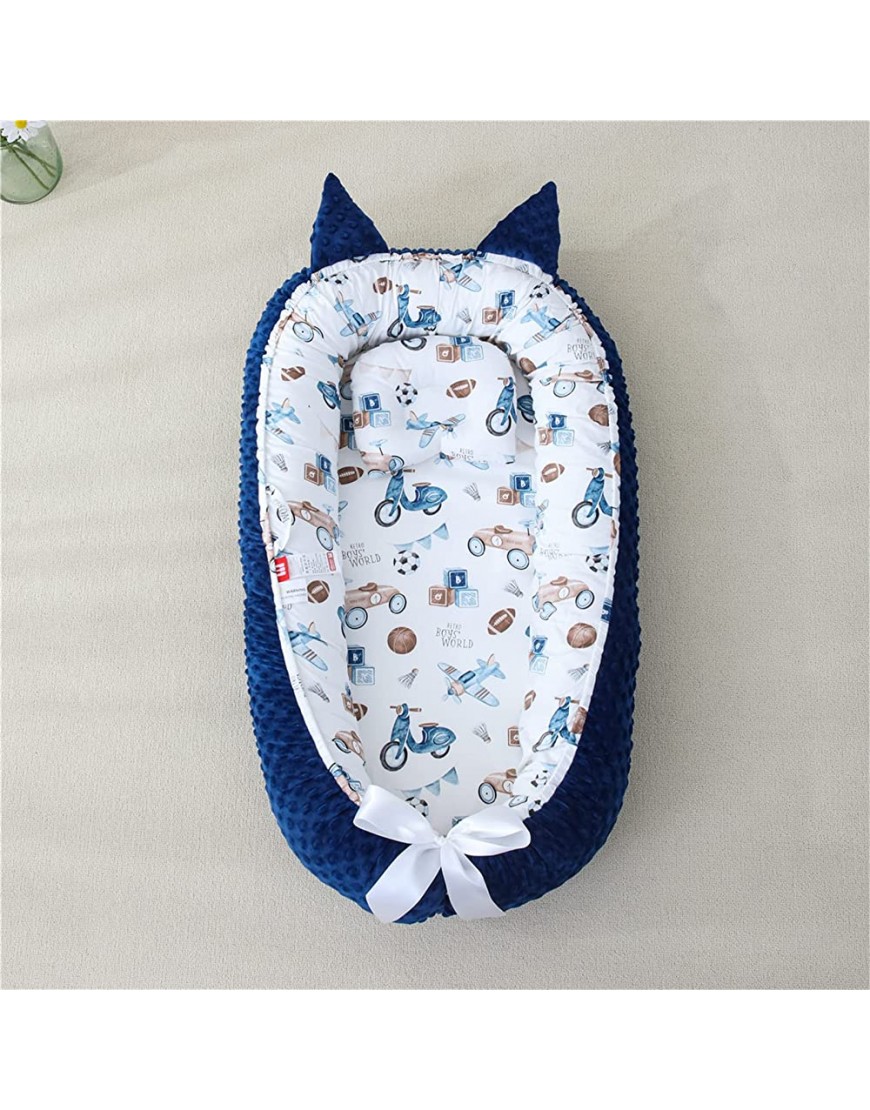 DWJ Baby Nest Plush Portable Baby Bed Newborn Crib Babies Lounger for Co Sleeping Infant Bassinet Snuggle Mattress Floor Seat with Pillow Plane - B0RCOGKX4