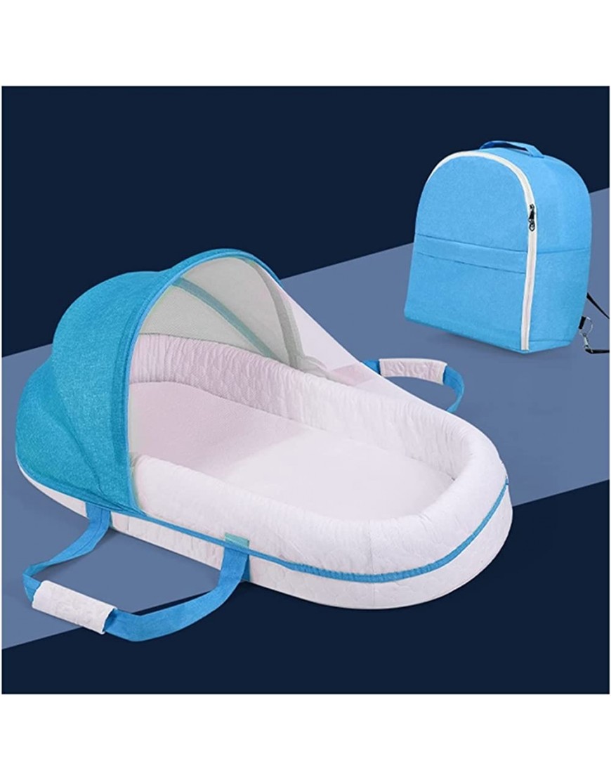 HUACHEN-LS Baby Lounger Sleeper Nest Breathable Net Portable Baby Bed Bumper Diaper Bag Backpack Sleeping Baby Nest for Newborns Portable Cribs Baby Nest Color : A Blue Size : 0 - BXONTLPL8