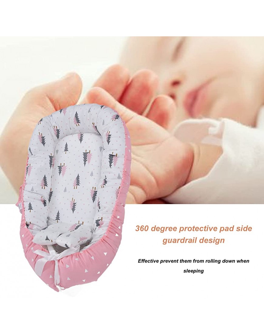 Newborn Lounger Uterus Shape Breathable Baby Portable Lounger Prevent Rolling Soft Cotton for Daily Use - B39CXUQAX