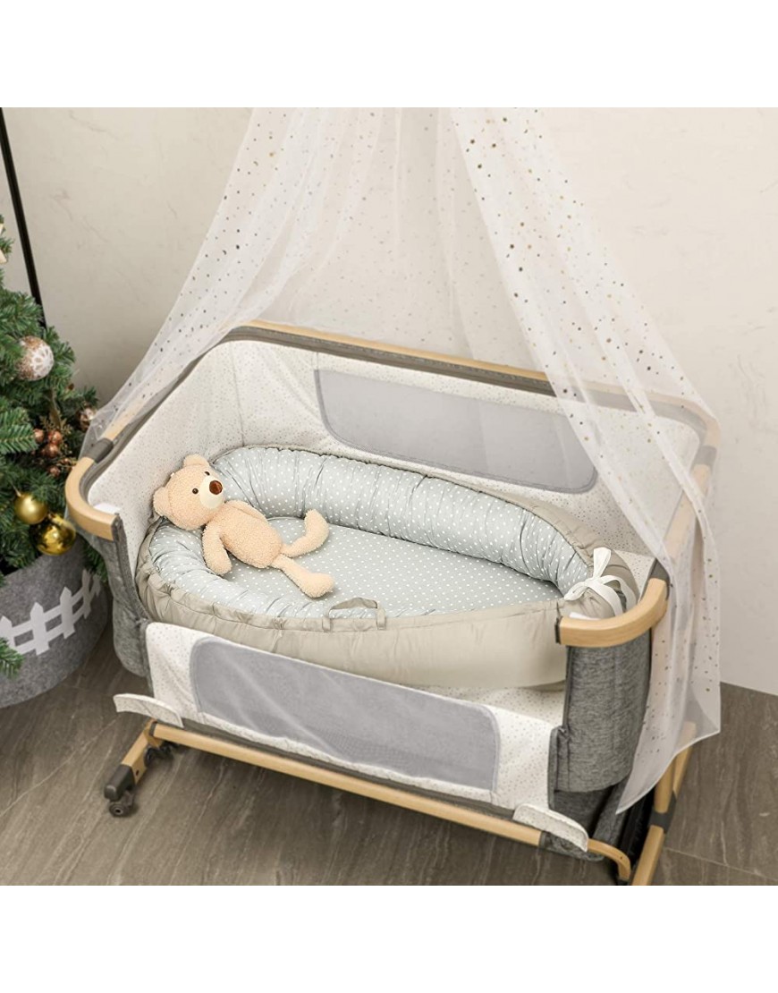 ROCSMAC Baby Lounger,Baby Nest for Co Sleeping,Newborn Lounger Crib Bassinet,Snuggle Nest Dream Portable Infant Sleeper,Breathable & Hypoallergenic Portable CribGrey - B8L2C908G