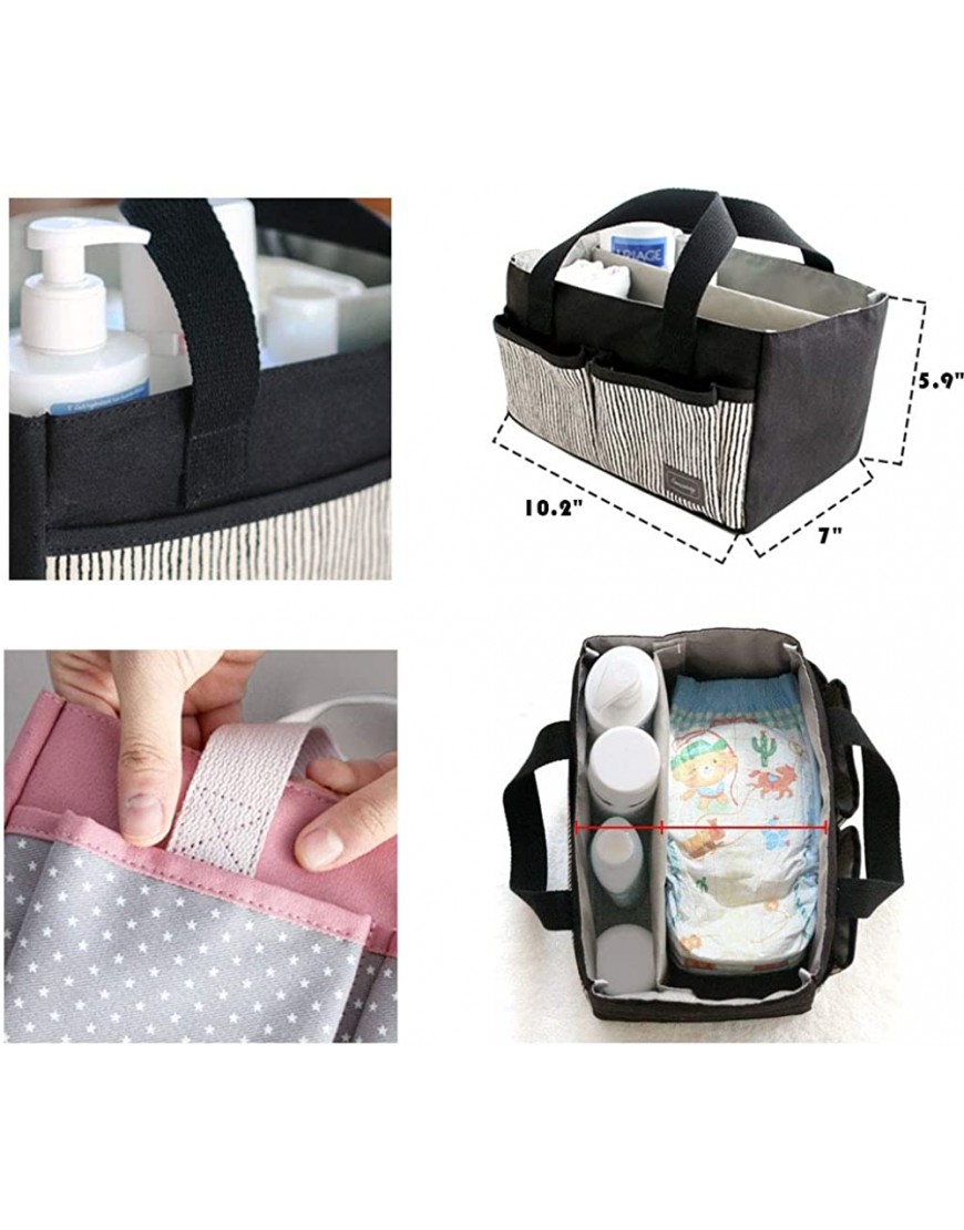 Baby Diaper Caddy Bag Nursery Storage Bin for Diapers Wipes & Toys Diaper Caddy Tote - BAWZIXZ6W