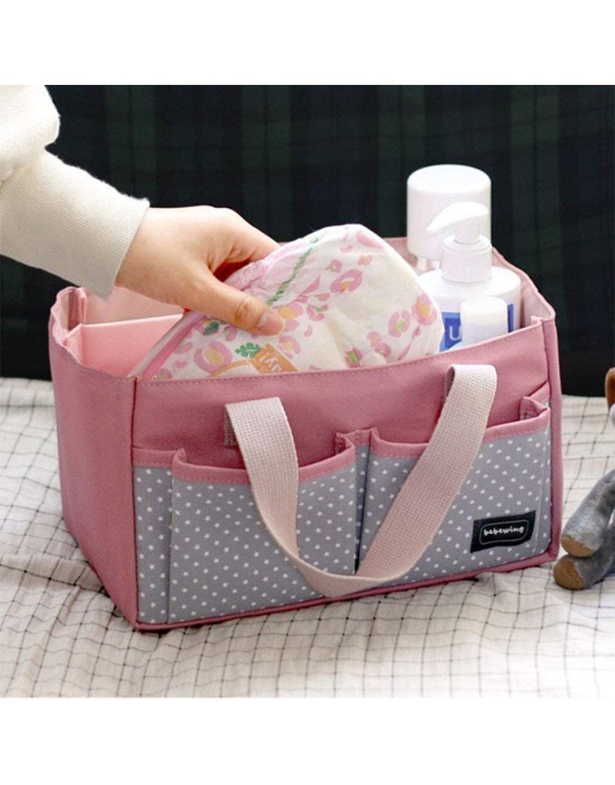 Baby Diaper Caddy Bag Nursery Storage Bin for Diapers Wipes & Toys Diaper Caddy Tote - BAWZIXZ6W