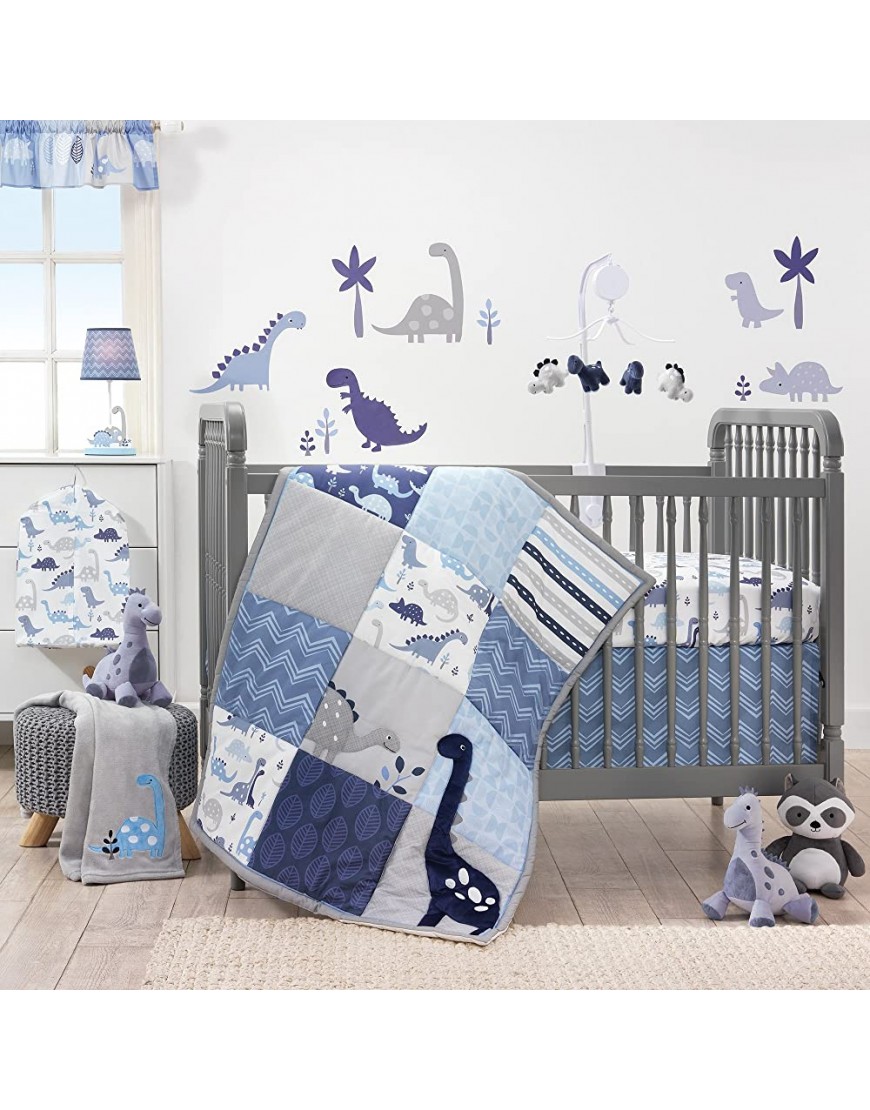 Bedtime Originals Roar Dinosaur Diaper Stacker Blue Gray White - B85BS1S4E
