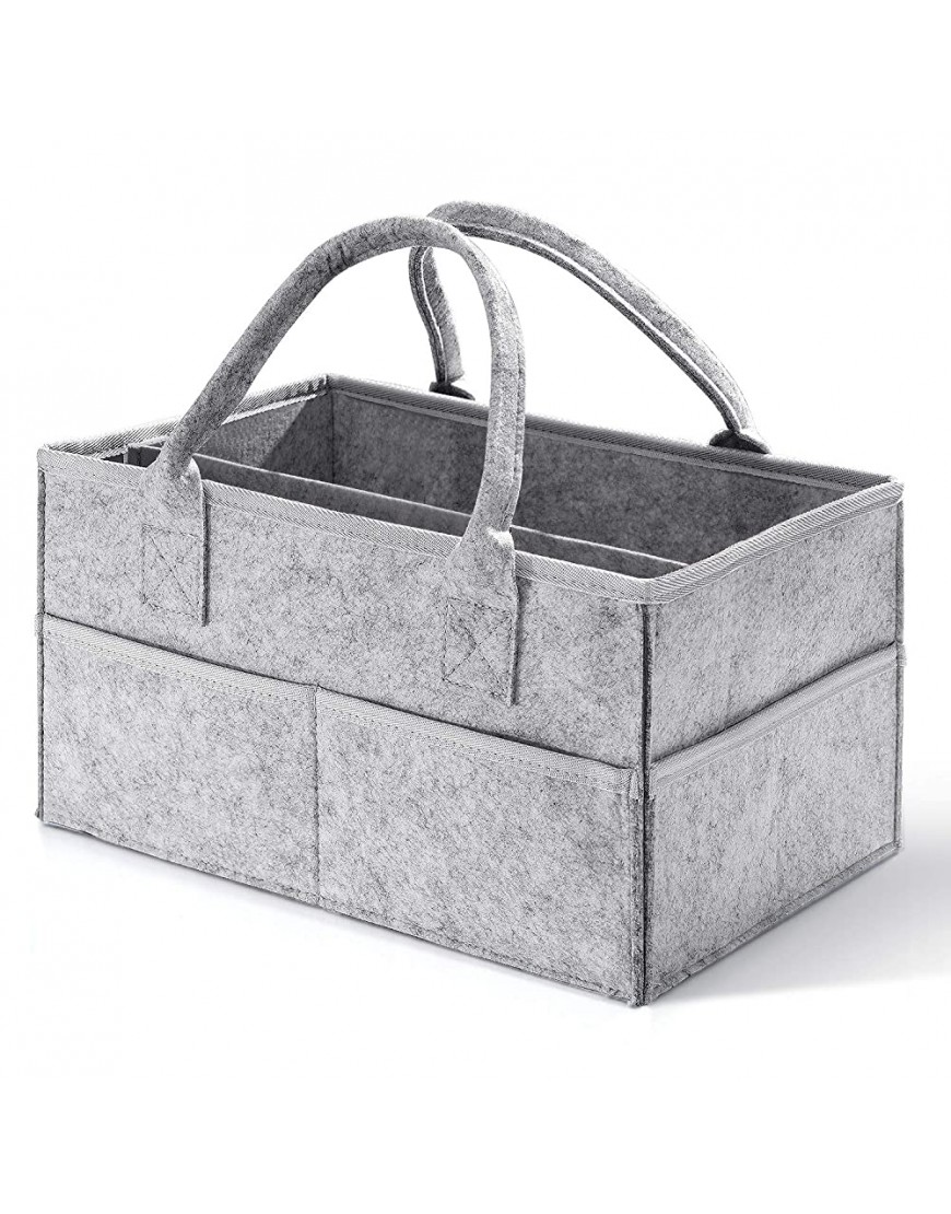 HBlife Baby Diaper Caddy Organizer with Compartments- Gray - BY8VC57QR