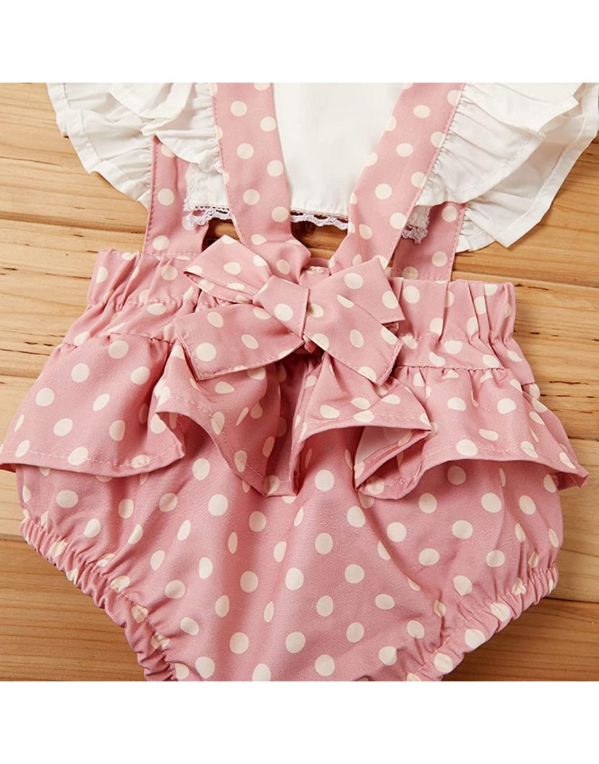 Baby Girl Dot Shirt Fake Suspender Shorts Headband Summer Clothes Outfit - BR1VBOG6N