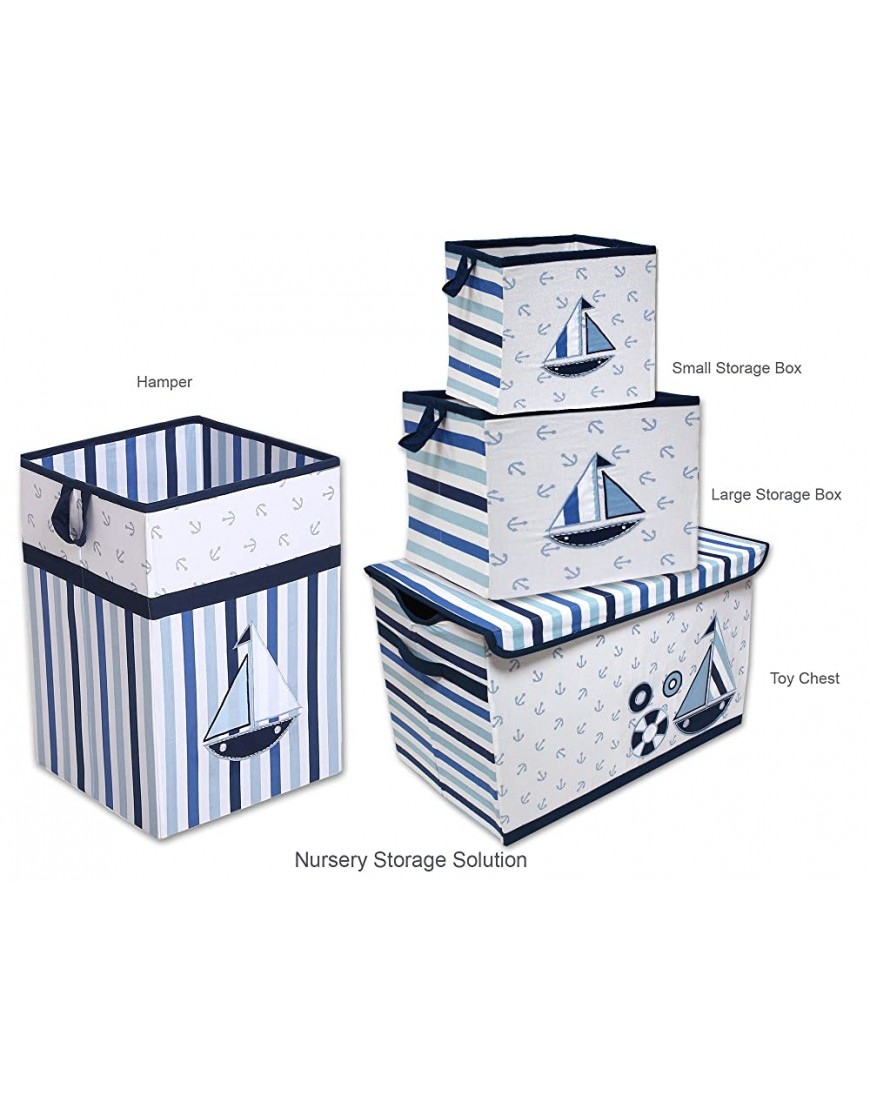 Bacati Mix N Match Ikat Zigzag Chevron Nursery Storage Changing Table Storage Runner Blue Stripes - BPRFDDRF2