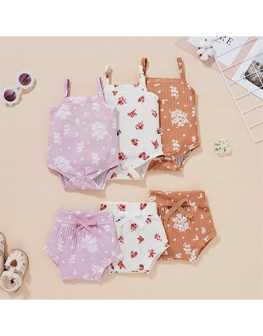 Newborn Baby Girl Tank Top Romper+Shorts Outfit Cute Summer Clothes Set Chocolate - BWV0CWXET