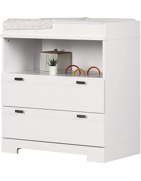 South Shore Reevo Changing Table and Dresser with Drawers Pure White - BFW6GJ638