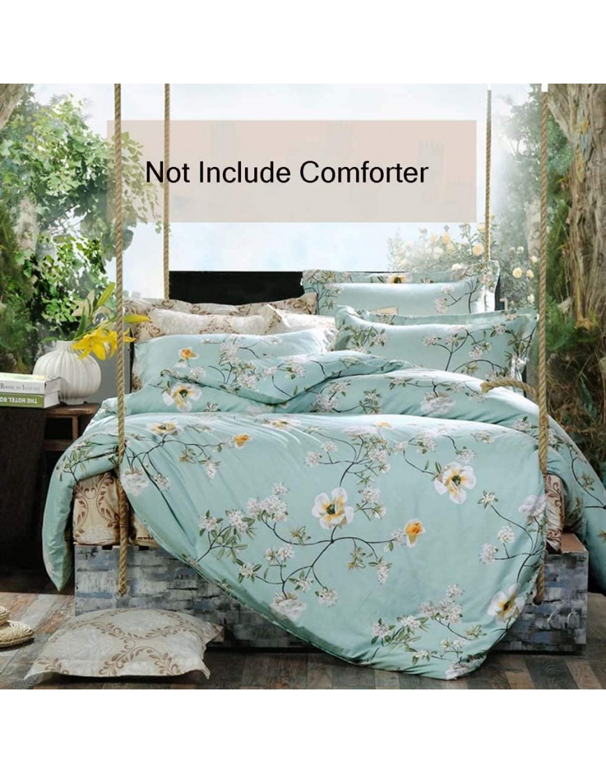 Nanko Bedding Duvet Cover Set Queen 3 Pieces – 800-Thread Floral Microfiber Down Comforter Quilt Cover Zipper & Tie for Women & Men’s Bedroom Luxury Guestroom Decor -Teal - B9S5QO42Q