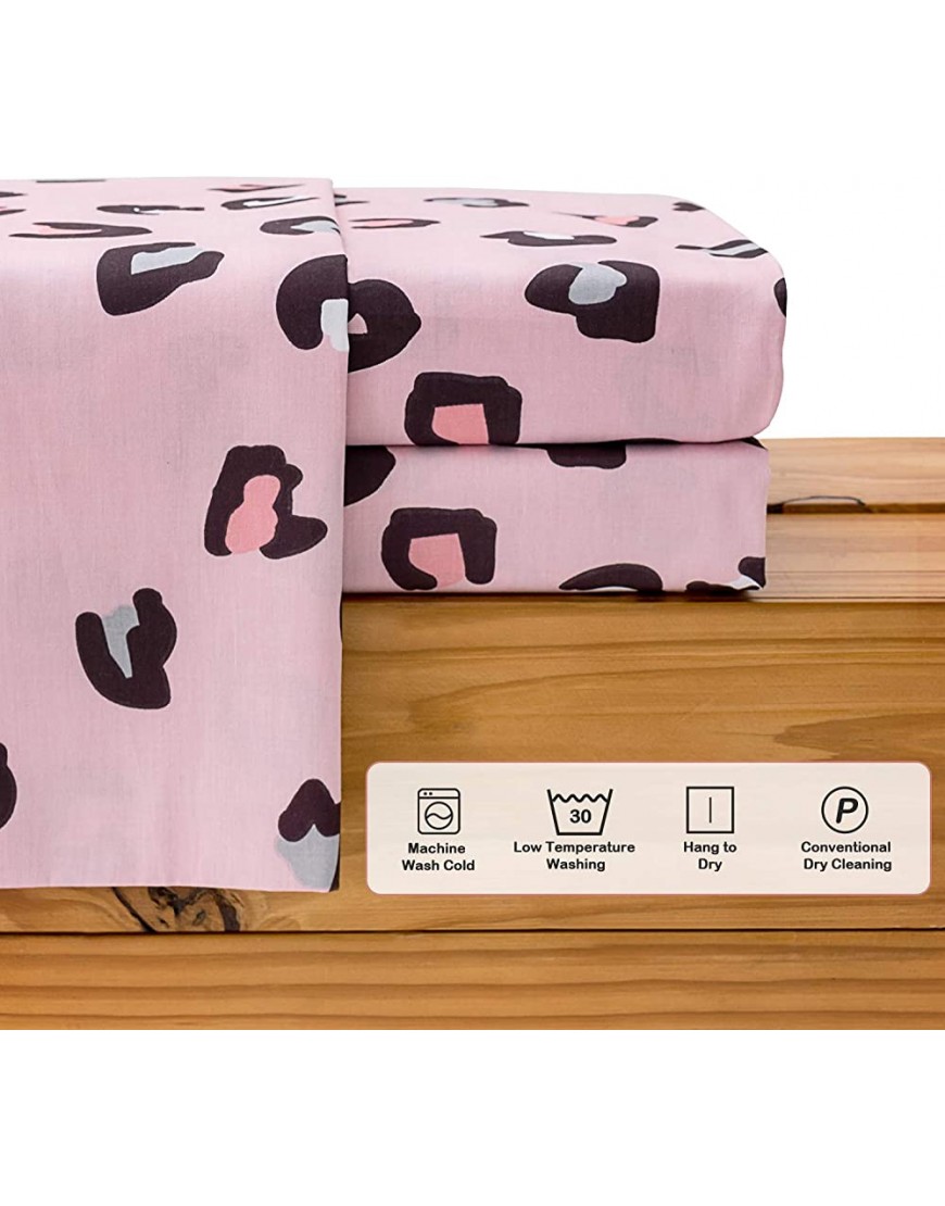 Sivio Kids Duvet Cover Set for Kids Weighted Blanket 100% Cotton 2 Pieces Toddler Bedding Set Gift for Boys and Girls 36 x 48 Inch Pink Leopard - BWAPBOUYK