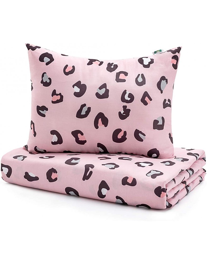 Sivio Kids Duvet Cover Set for Kids Weighted Blanket 100% Cotton 2 Pieces Toddler Bedding Set Gift for Boys and Girls 36 x 48 Inch Pink Leopard - BWAPBOUYK