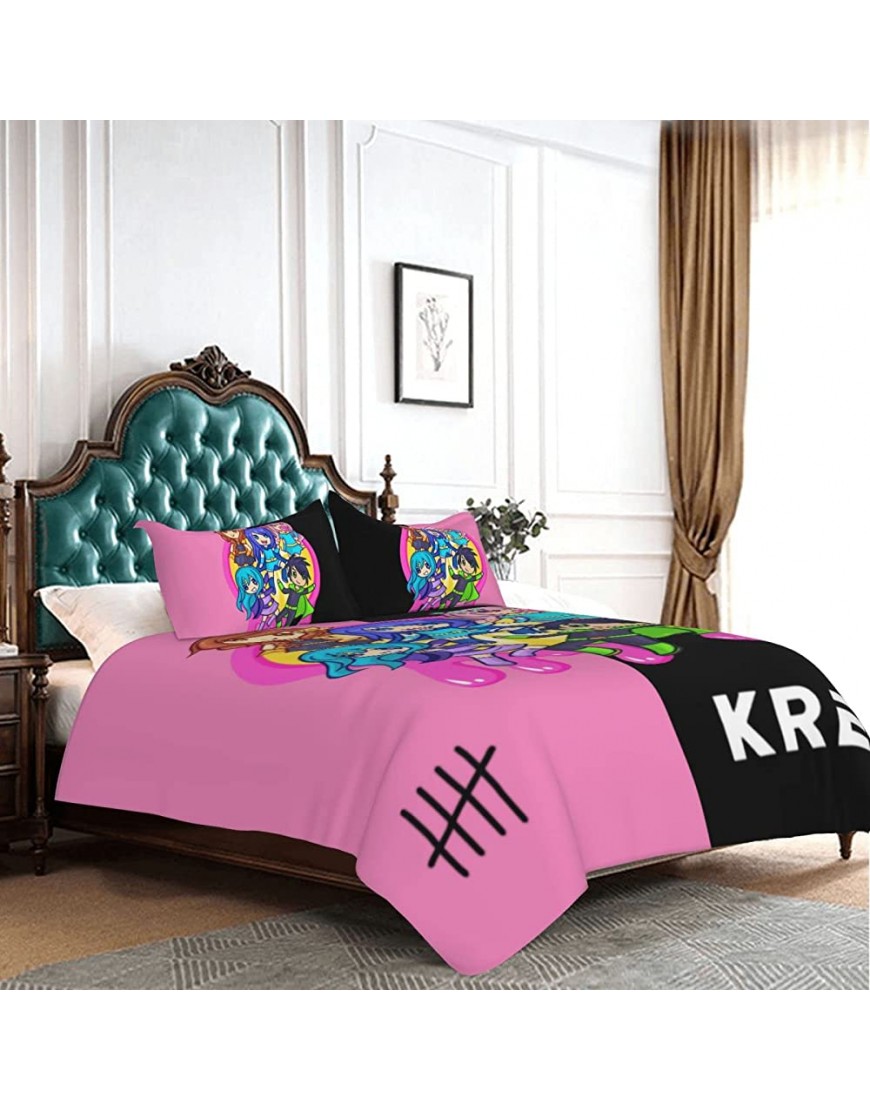 3 Piece Bedspread Its Funneh Krew Bedding Set for Adult&Kids Super Soft Bedding Bag Cover Set 86X70 with 2 Pillowcases - B4V8OGREX
