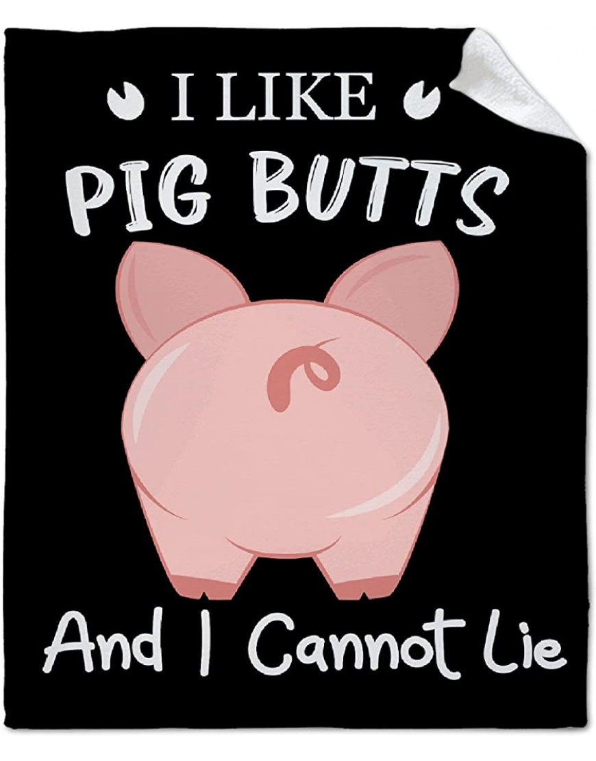 I Like Pig Butts and I Cannot Lie Blanket Throw Flannel Fleece Kawaii Piggy Blanket Perfect for Pig Lover Lightweight Soft Animal Blanket Suit for Bed Couch Travel Gift 60"x50" M for Teens - B182NYI2L