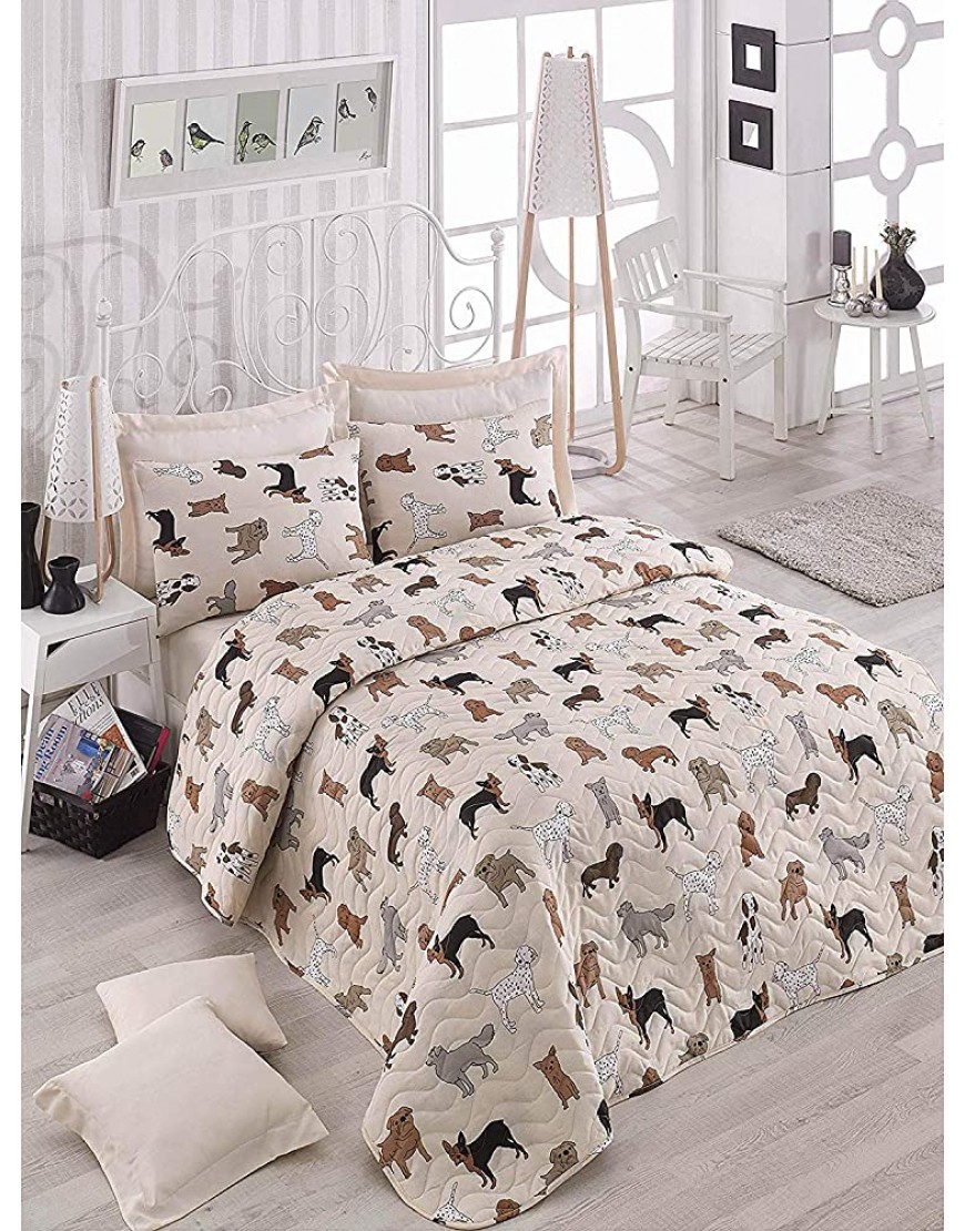 OZINCI Animals Dogs Bedding Full Queen Size Bedspread Coverlet Set Dogs Themed Girls Boys Bedding 3 PCS, - BBZG974M2